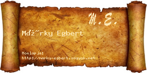 Márky Egbert névjegykártya